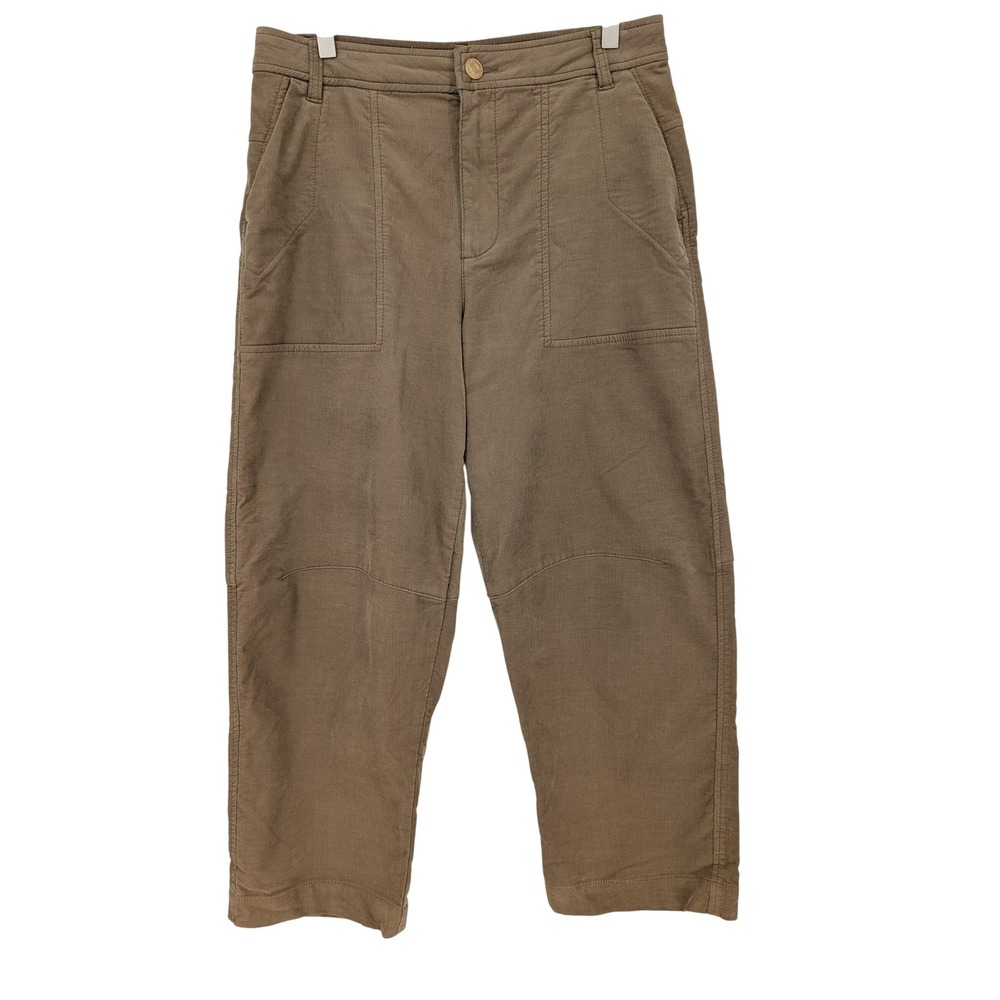 KUT from the Kloth Kaya Straight Leg Corduroy Pants 6 Brown High Rise Earthy